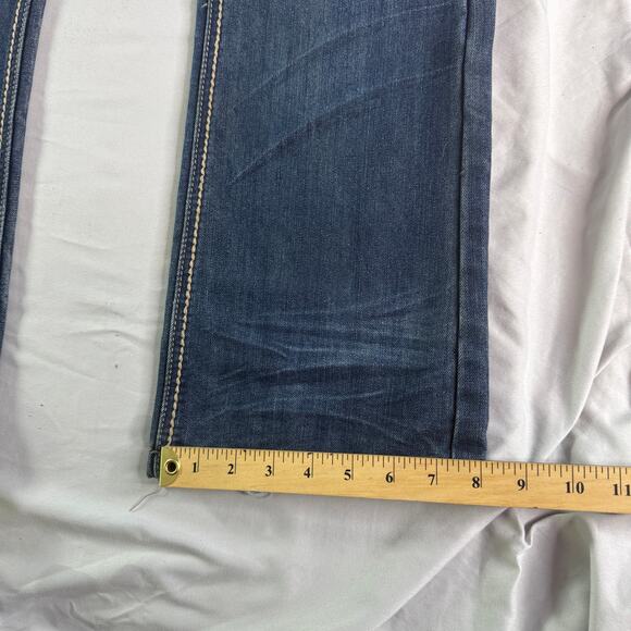 Ring of Fire Jeans Mens 30x32 Boot Cut Del Rey Dark Wash Distressed Denim - Picture 12 of 13